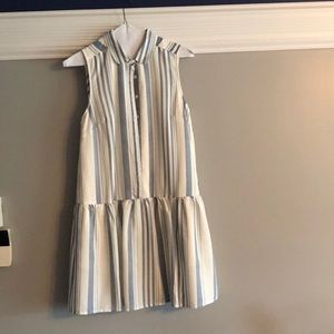 Blue and white striped dress